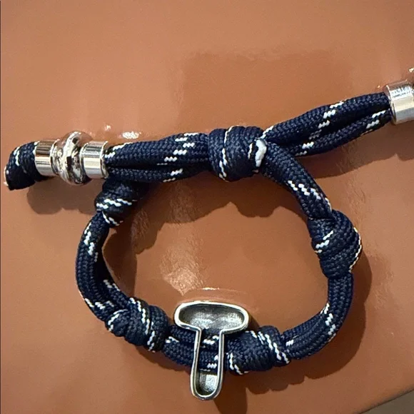 BAUBLEBAR Navy Knotty Adjustable Bracelet with Silver Initial Accent - Picture 5 of 8